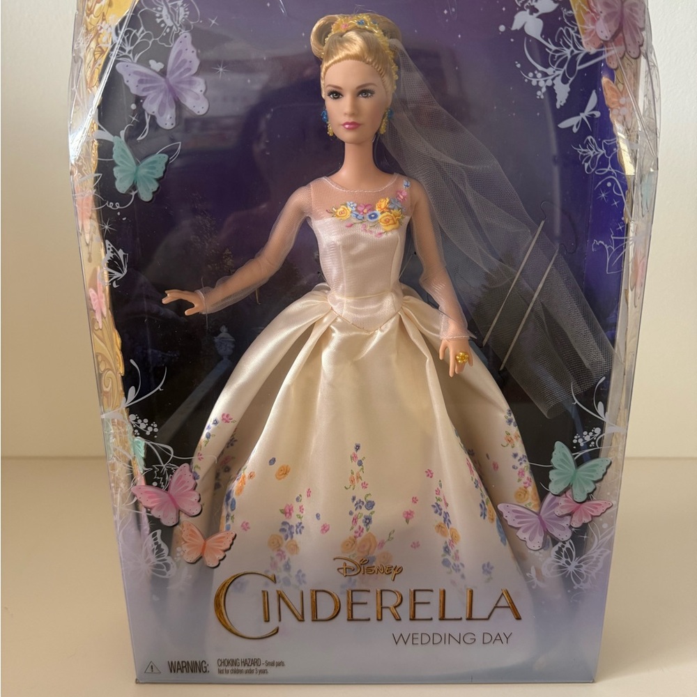 Disney Cinderella Bridal Doll with Floral Gown